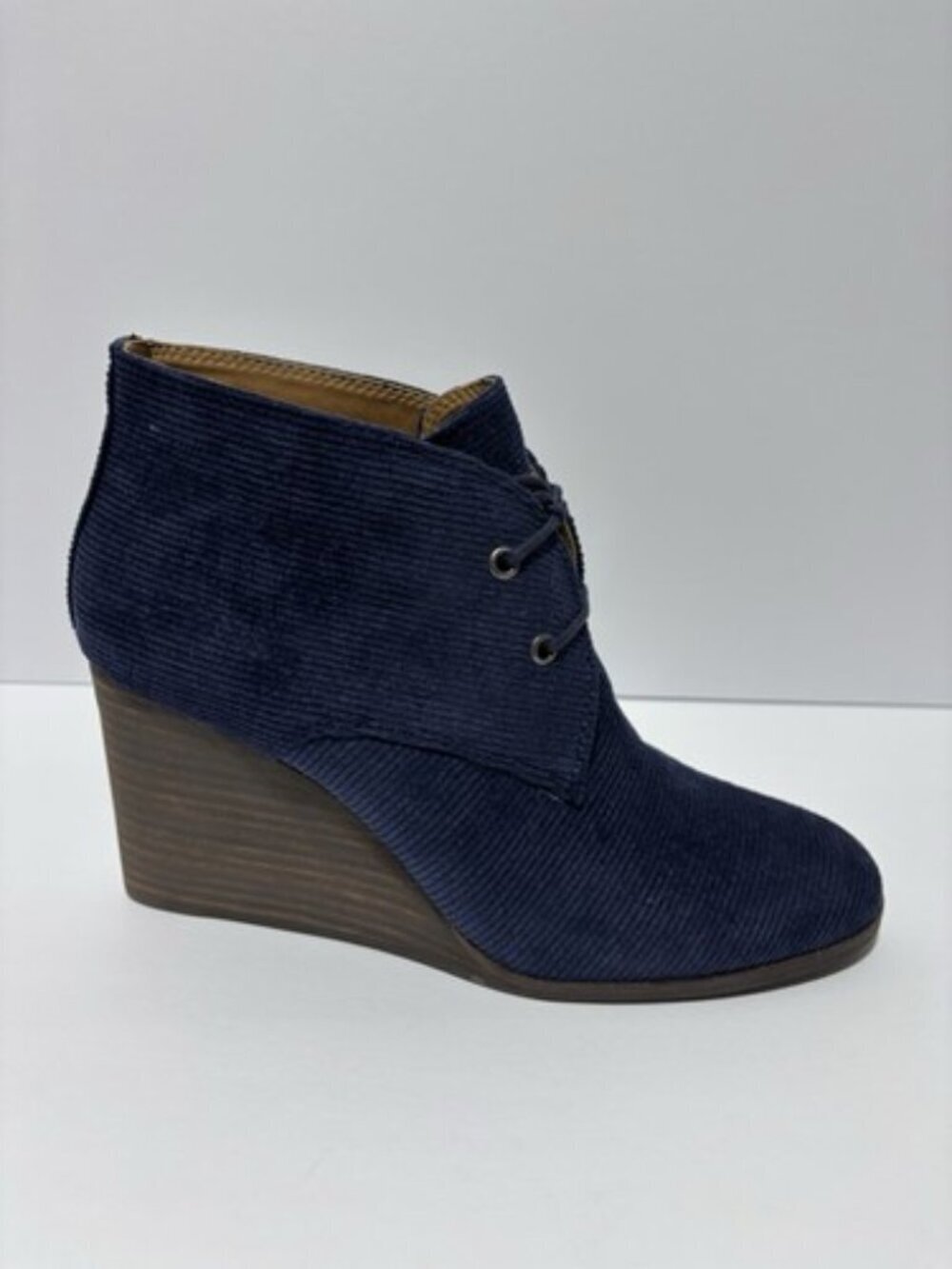 Lucky Brand Women’s Shiijo Blue Wedge Ankle Bootie, Size 10 M